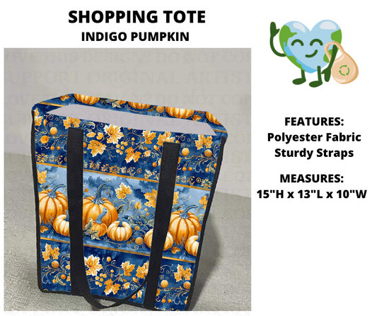Indigo Pumpkin Shopping Tote