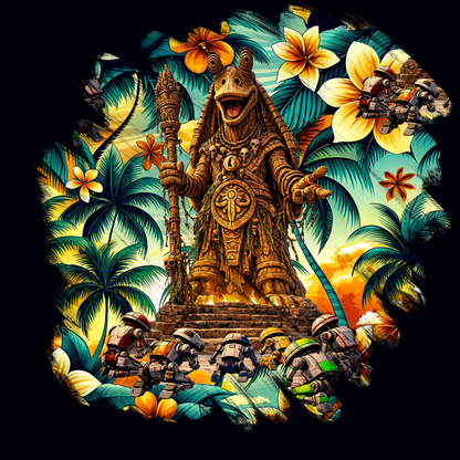 Tiki Gungan Beach Towel 31"x71"