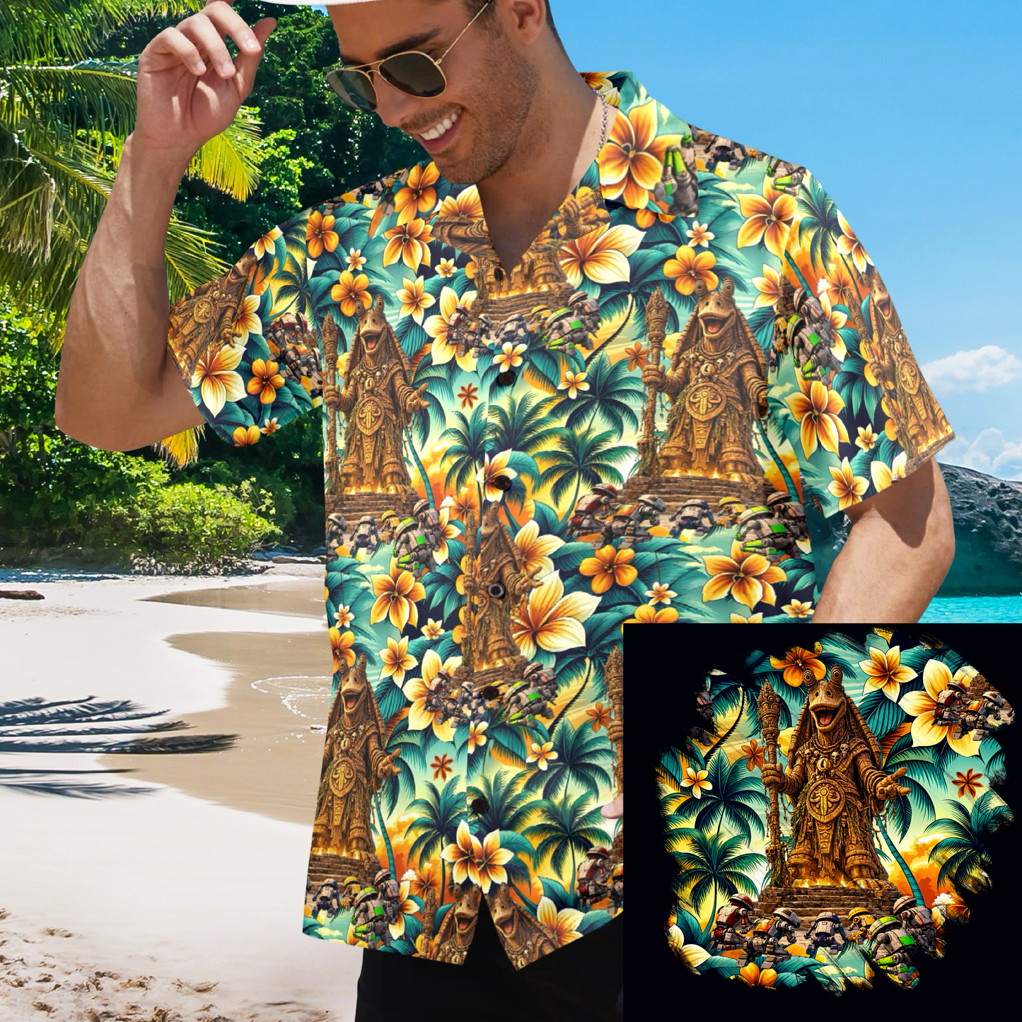 Tiki Gungan Hawaiian Shirt