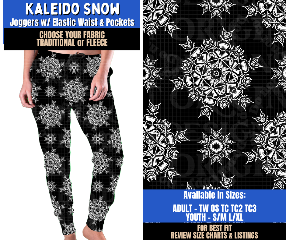 Preorder! Closes 9/10. ETA Dec. Kaleido Snow Joggers Choose Fleece or Traditional