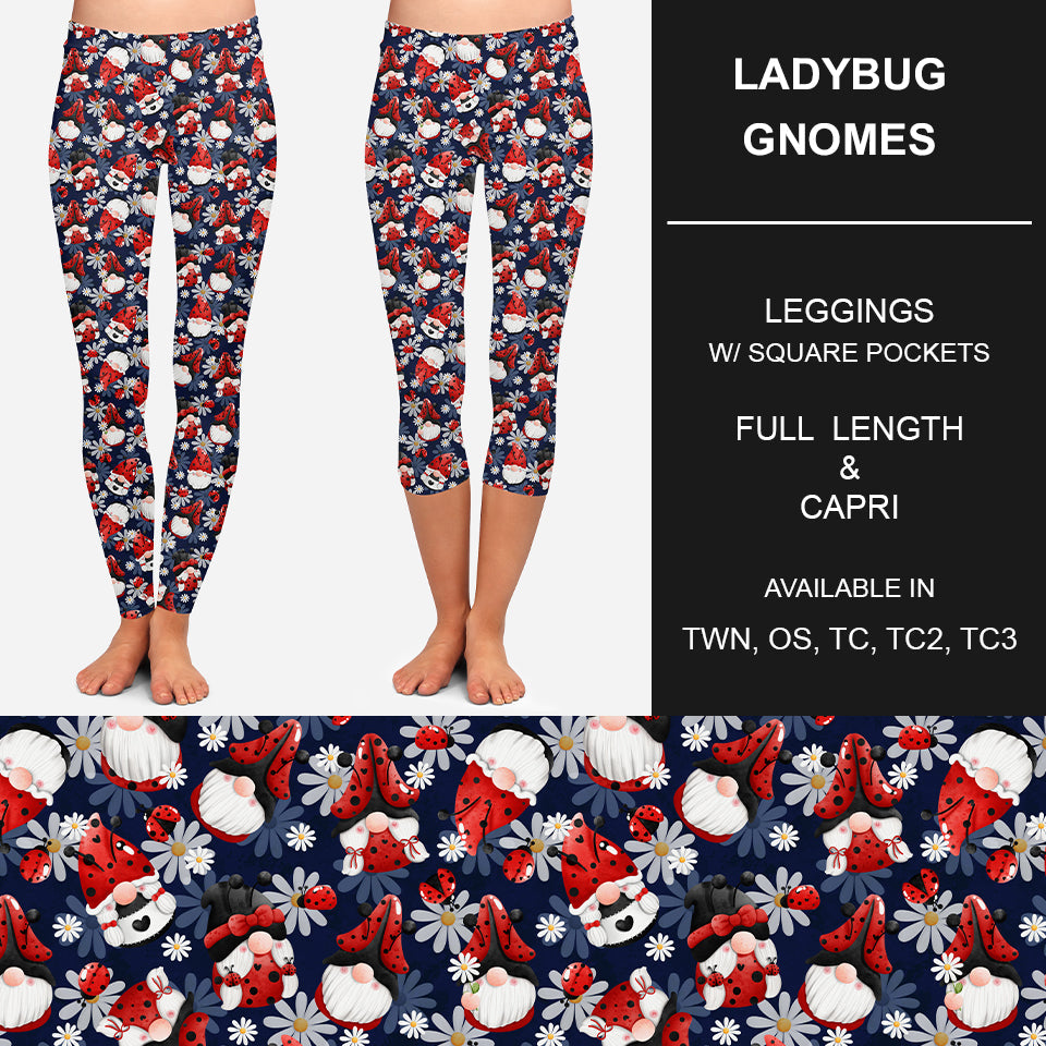RTS - Ladybug Gnomes Leggings w/ Pockets