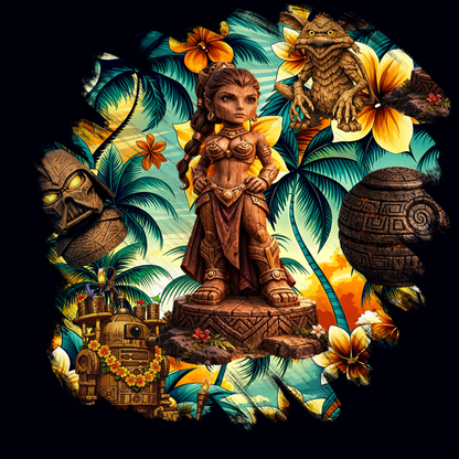 Tiki Princess 3 Buckle Back Cutout Pocket Sport Dress