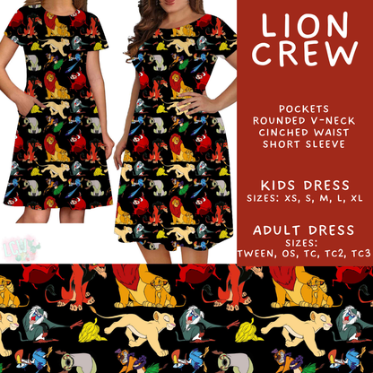 Batch #585 - Magical Faves 24 - Closes 9/14 - ETA mid Nov - Lion Crew Adult & Kids Dresses