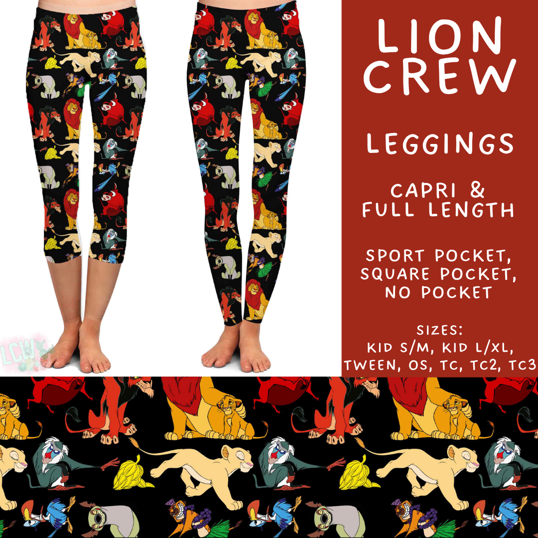 Batch #585 - Magical Faves 24 - Closes 9/14 - ETA mid Nov - Lion Crew Full and Capri Length Leggings