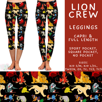 Batch #585 - Magical Faves 24 - Closes 9/14 - ETA mid Nov - Lion Crew Full and Capri Length Leggings