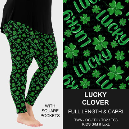 B268 - Preorder Lucky Clover Leggings w/ Pockets (Closes 12/28. ETA: mid Feb.)