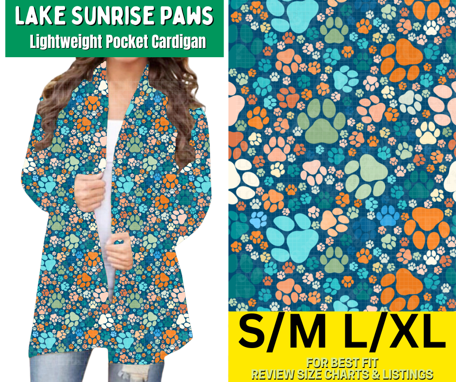 Lake Sunrise Paws Pocket Cardigan