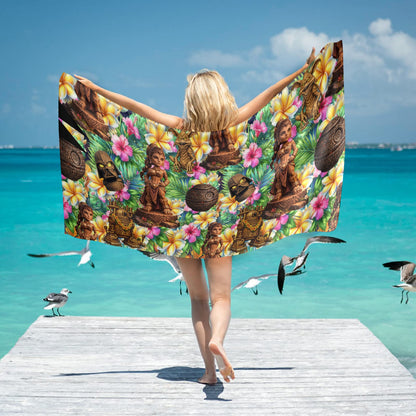Tiki Princess 1 Beach Towel 31"x71"