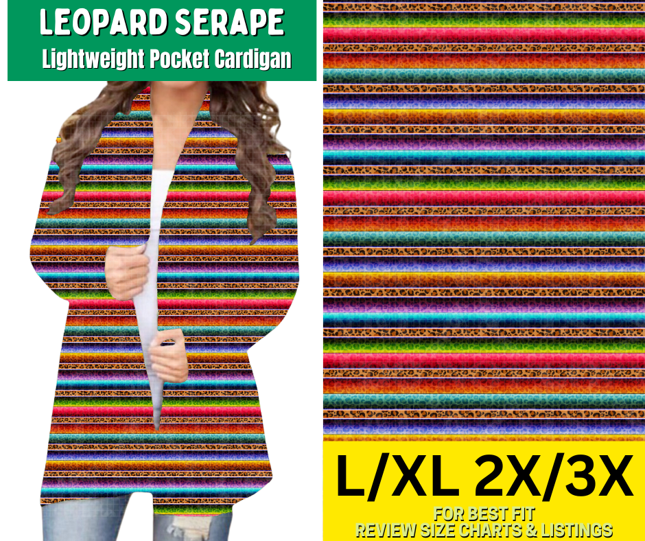 Leopard Serape Pocket Cardigan