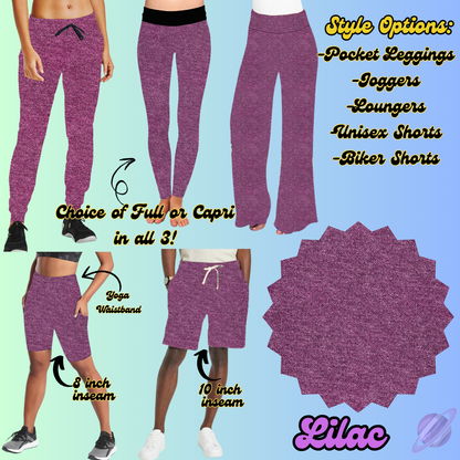 COLORFUL DENIM RERUN-LILAC-BOTTOMS 5 STYLES-PREORDER CLOSING 12/22