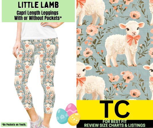 Little Lamb Capri Length Leggings w/ Pockets