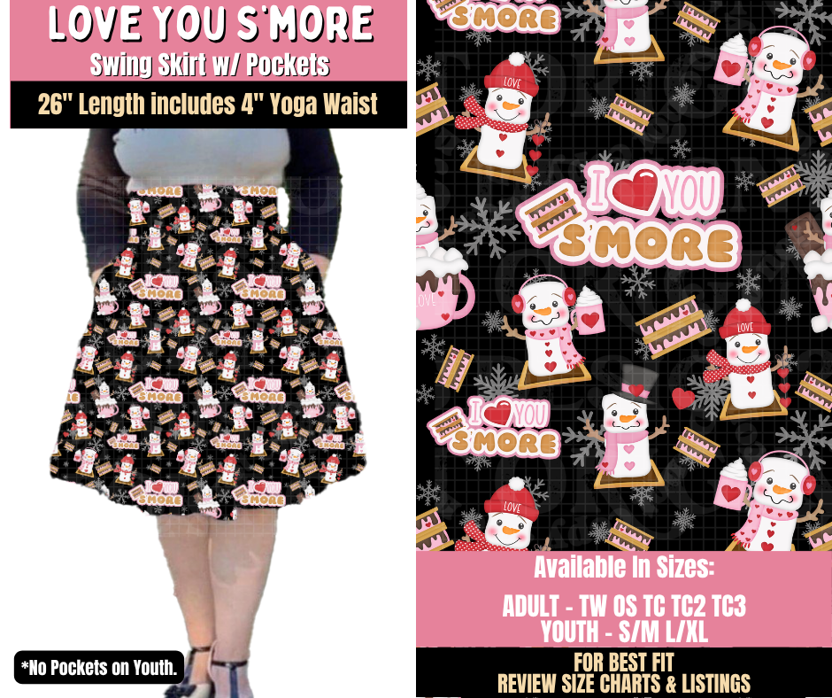 Preorder! Closes 10/15. ETA Jan. Love You S'more Swing Skirt