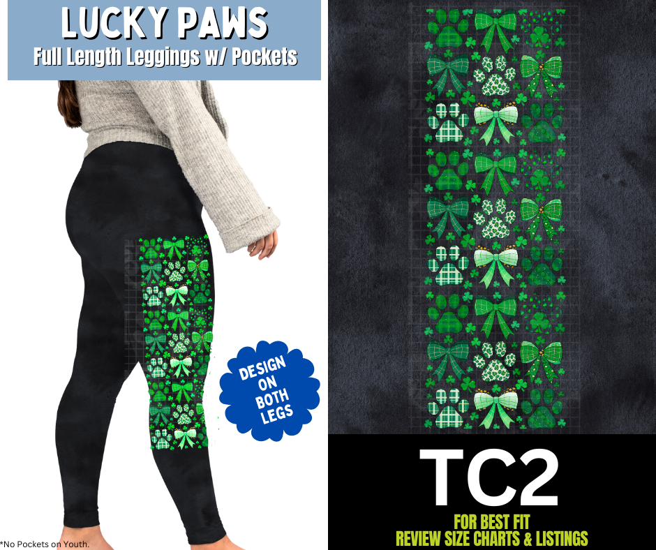 Lucky Paws Watercolor Full Length Leggings w/ Pockets