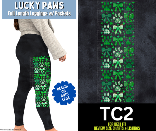 Lucky Paws Watercolor Full Length Leggings w/ Pockets