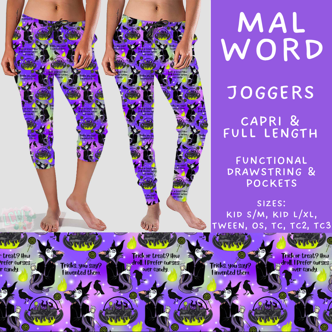Batch #608 - Magic in Words - Closes 11/4 - ETA early Jan - Mal Word Full and Capri Length Joggers