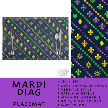 Batch #602 - Table Runners & Placemats - Closes 10/23 - ETA mid Dec - Mardi Diag Placemat