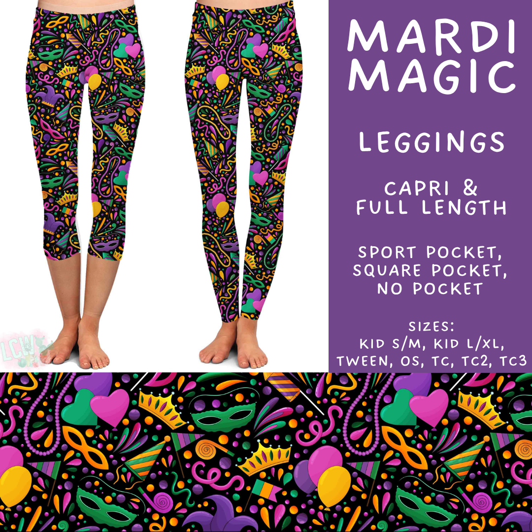 Batch #605 - Mardi Party - Closes 10/28 - ETA late Dec - Mardi Magic Full and Capri Length Leggings