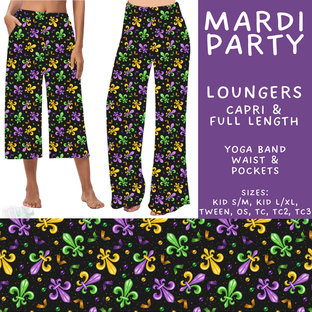Batch #605 - Mardi Party - Closes 10/28 - ETA late Dec - Mardi Party Capri and Full Length Loungers