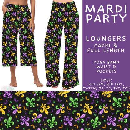 Batch #605 - Mardi Party - Closes 10/28 - ETA late Dec - Mardi Party Capri and Full Length Loungers