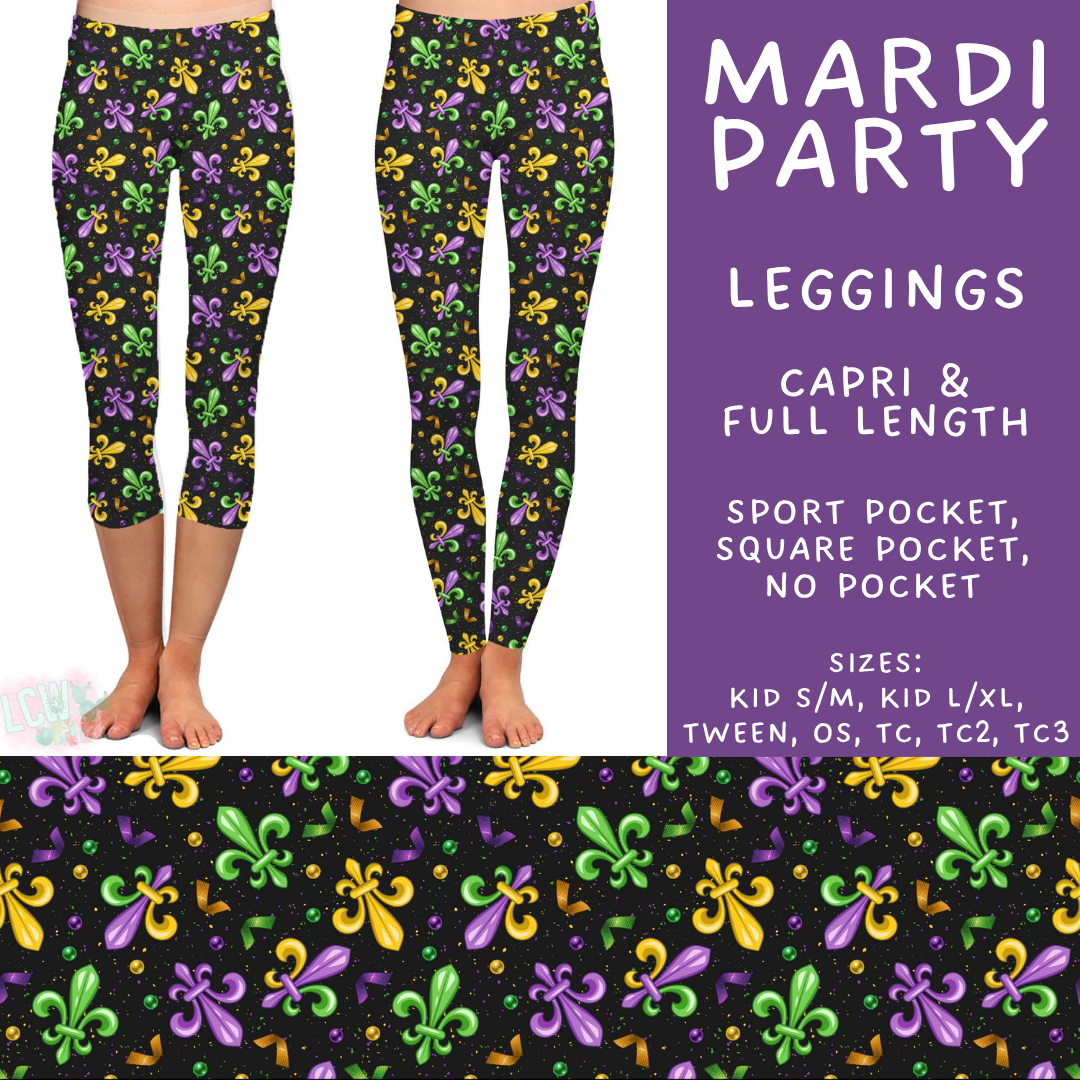 Batch #605 - Mardi Party - Closes 10/28 - ETA late Dec - Mardi Party Full and Capri Length Leggings