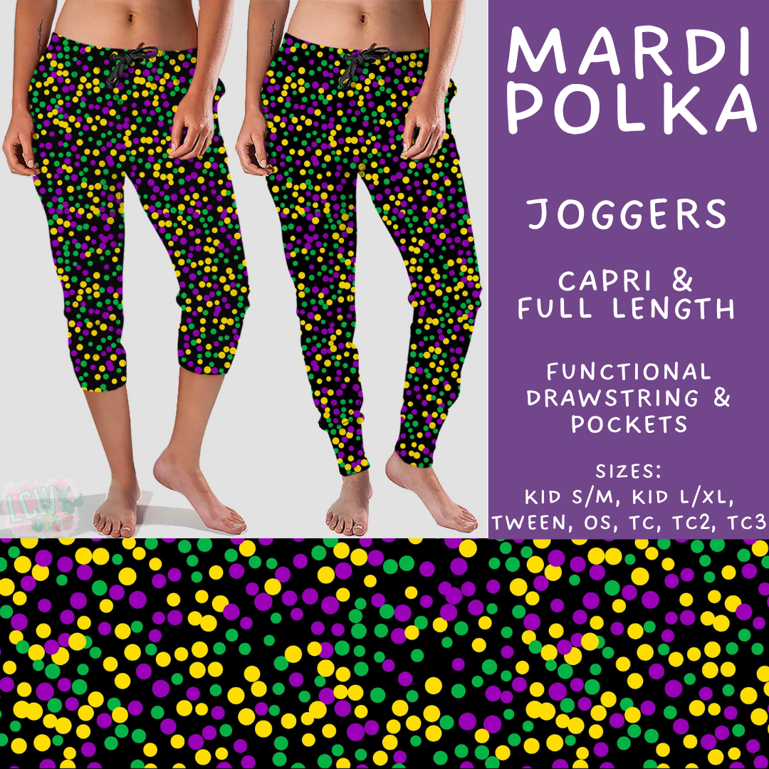 Batch #605 - Mardi Party - Closes 10/28 - ETA late Dec - Mardi Polka Full and Capri Length Joggers