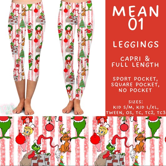 Batch #599 - Mr Mean 3 - Closes 10/16 - ETA early Dec - Mean 01 Full and Capri Length Leggings