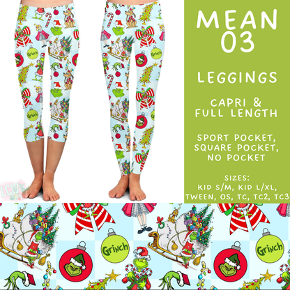 Batch #599 - Mr Mean 3 - Closes 10/16 - ETA early Dec - Mean 03 Full and Capri Length Leggings