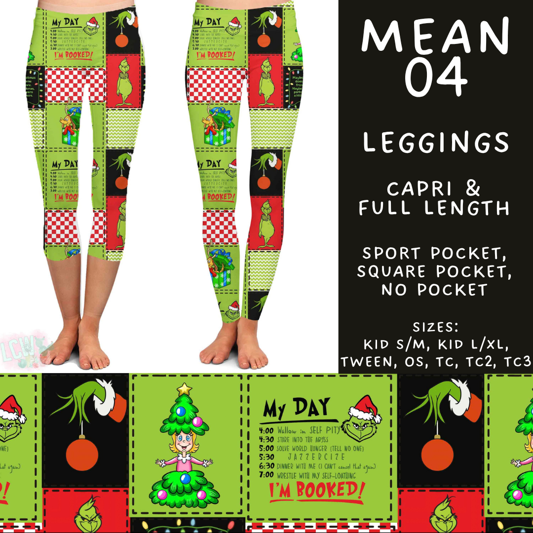Batch #599 - Mr Mean 3 - Closes 10/16 - ETA early Dec - Mean 04 Full and Capri Length Leggings