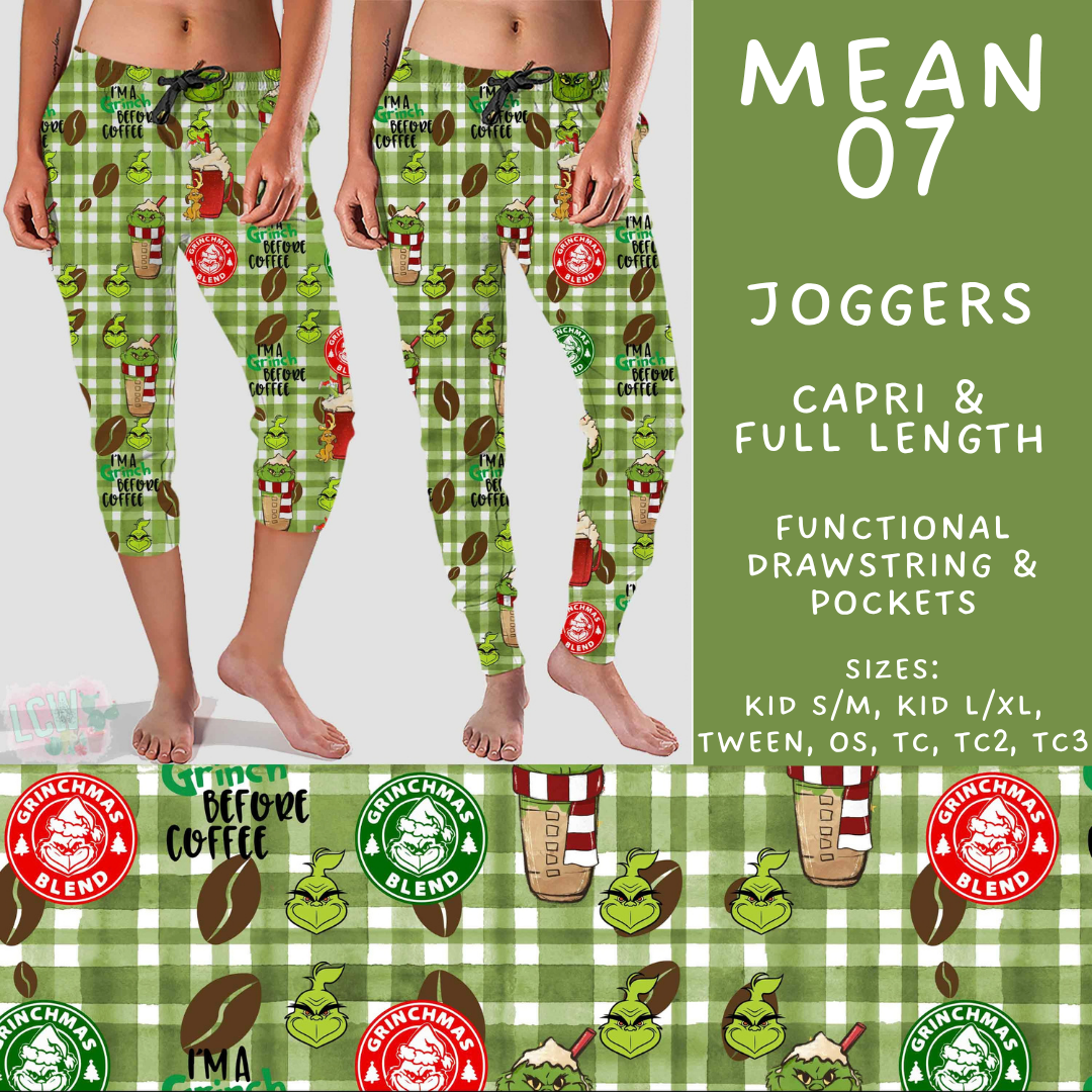 Batch #599 - Mr Mean 3 - Closes 10/16 - ETA early Dec - Mean 07 Full and Capri Length Joggers