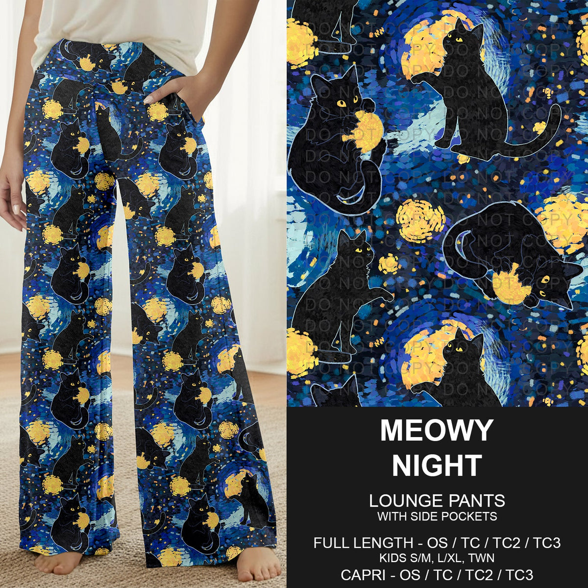 B319 - Preorder Meowy Night Lounge Pants (Closes 11/01. ETA: early Jan.)