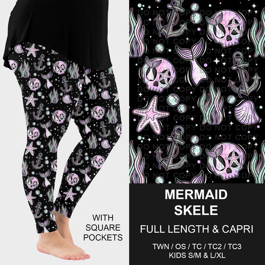 B267 - Preorder Mermaid Skele Leggings w/ Pockets (Closes 12/21. ETA: late Feb.)