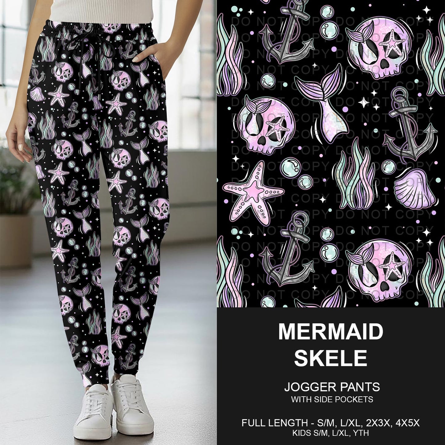 B267 - Preorder Mermaid Skele Joggers (Closes 12/21. ETA late Feb.)