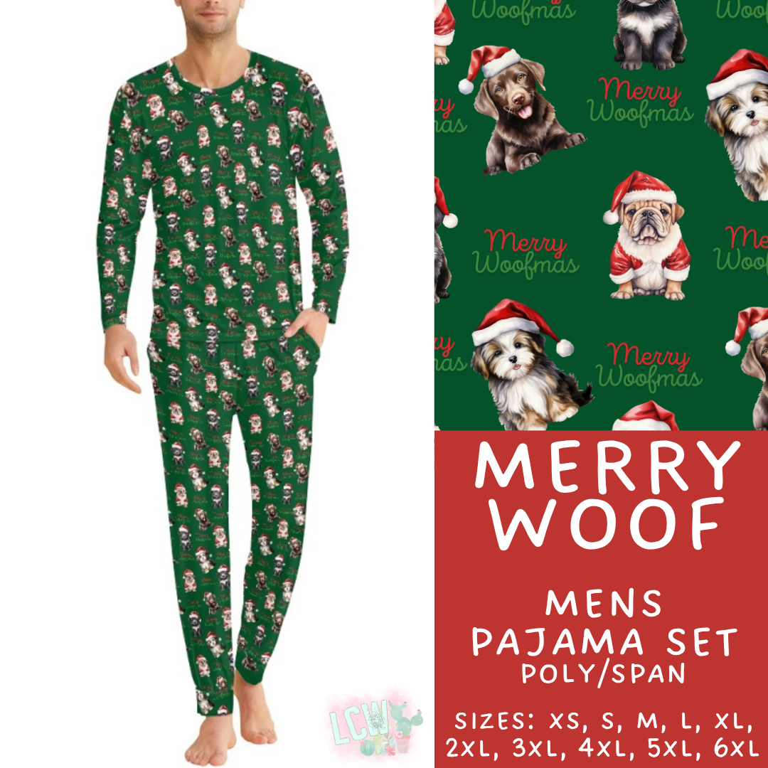 Batch #584 - Christmas Family Pajamas - Closes 9/11 - ETA mid Nov - Merry Woof Men's Pajama Set
