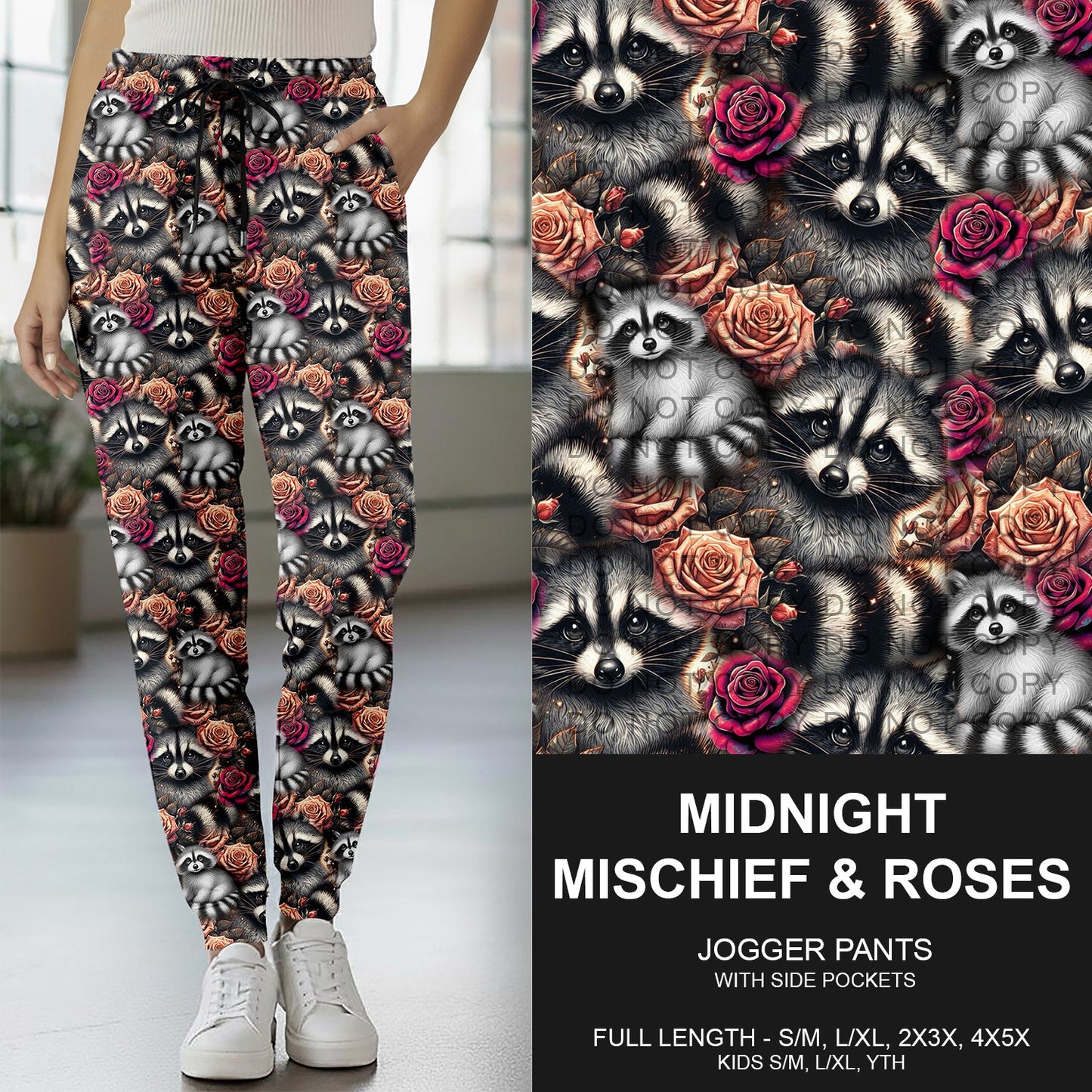 B269 - Preorder Midnight Mischief and Roses Joggers (Closes 12/28. ETA early March)