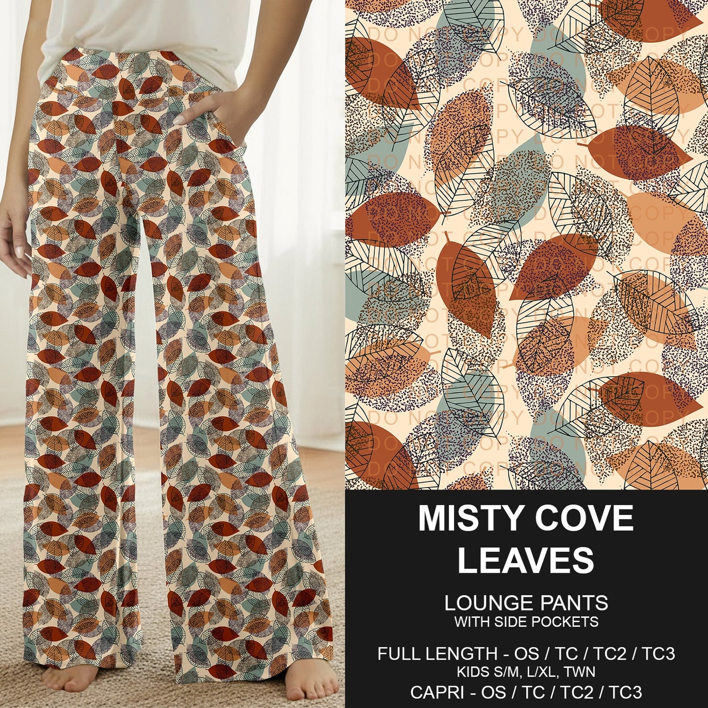 B308 - Preorder Misty Cove Leaves Lounge Pants (Closes 8/16. ETA: late Oct.)