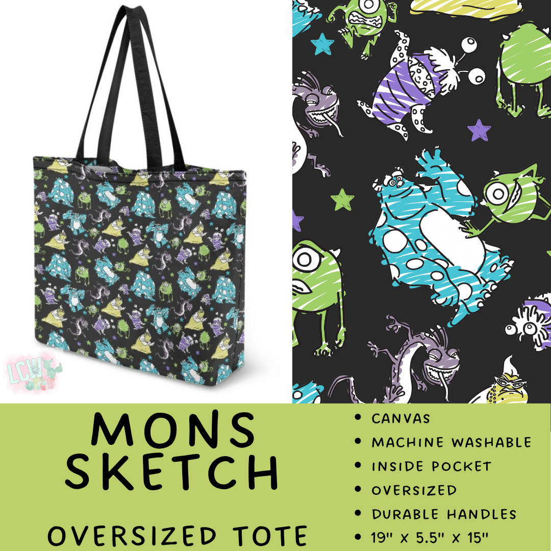 Batch #609 - Travel Collection 2 - Closes 11/6 - ETA early Jan - Mons Sketch Oversized Totes