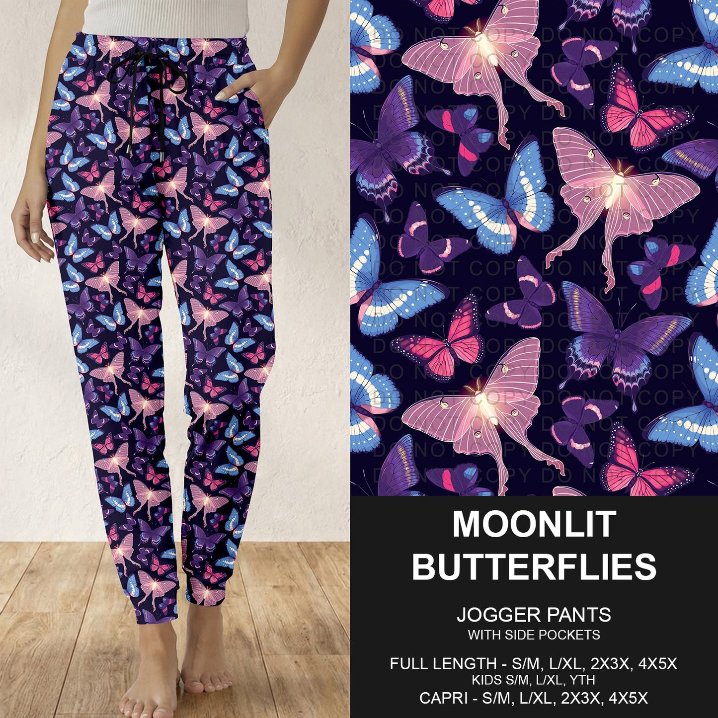 B309 - Preorder Moonlit Butterflies Joggers (Closes 8/23. ETA: late Oct.)