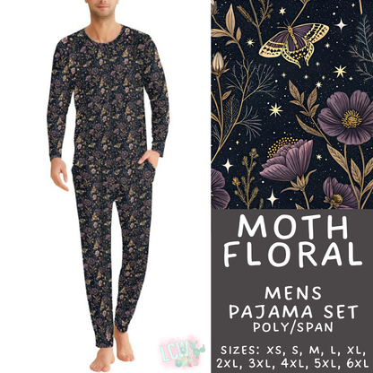 Batch #587 - Family Pajamas 2 - Closes 9/18 - ETA mid Nov - Moth Floral Men's Pajama Set