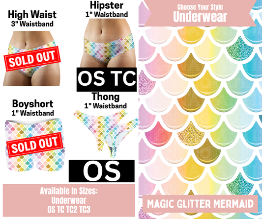 Magic Glitter Mermaid Hipster, Thong Underwear