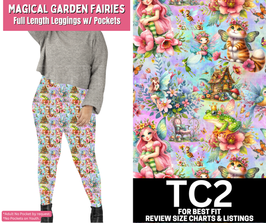 Magical Garden Fairies Full Length Leggings w/ Pockets