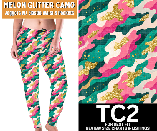 Melon Glitter Camo Joggers