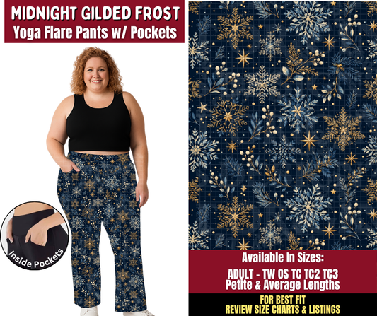 Preorder! Closes 8/24. ETA Nov. Midnight Gilded Forest Yoga Flare Pants