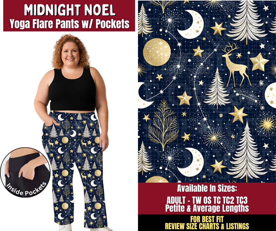 Preorder! Closes 8/24. ETA Nov. Midnight Noel Yoga Flare Pants