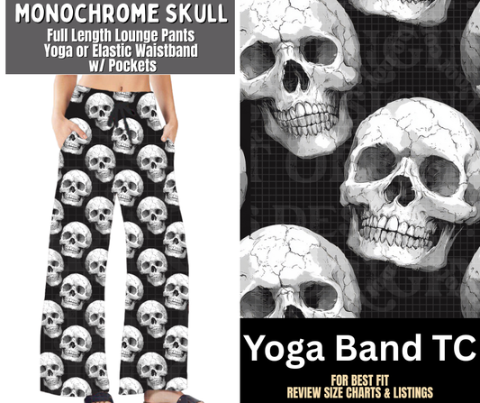 Monochrome Skull Full Length Lounge Pants