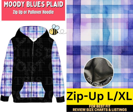 Moody Blues Plaid Zip-Up Hoodie