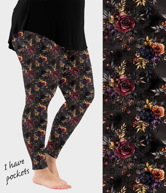 RTS - Moody Floral Leggings w/ Pockets