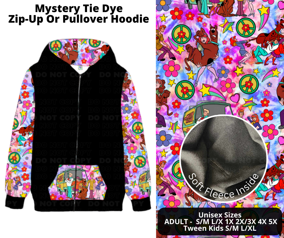 Preorder! Closes 12/2. ETA Feb. Mystery Tie Dye Zip-Up or Pullover Hoodie