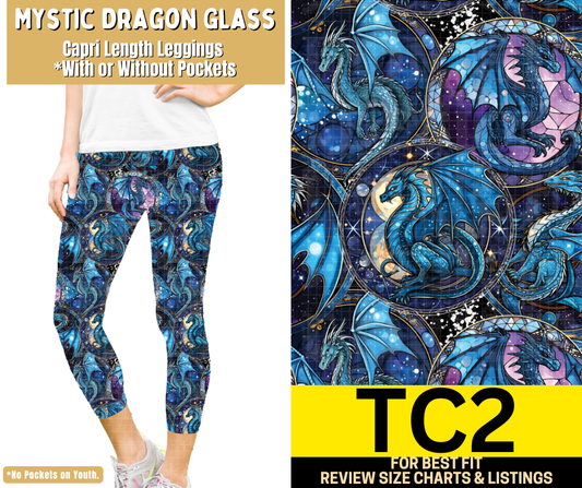Mystic Dragon Glass Capri Length Leggings w/ Pockets
