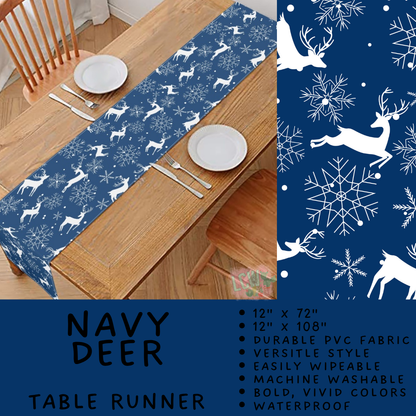 Batch #588 - Table Runners - Closes 9/21 - ETA early/mid Nov - Navy Deer Table Runner