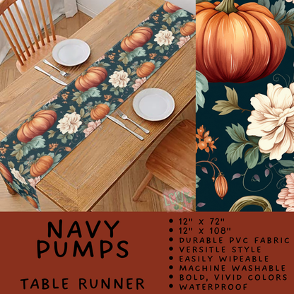 Batch #588 - Table Runners - Closes 9/21 - ETA early/mid Nov - Navy Pumps Table Runner